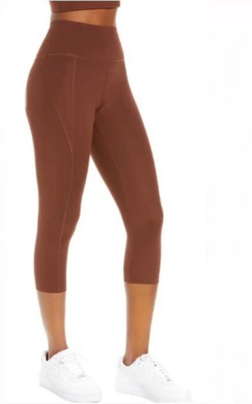 NWT Girlfriend Collective High Waist Capri Leggings Chocolate Brown Earth S